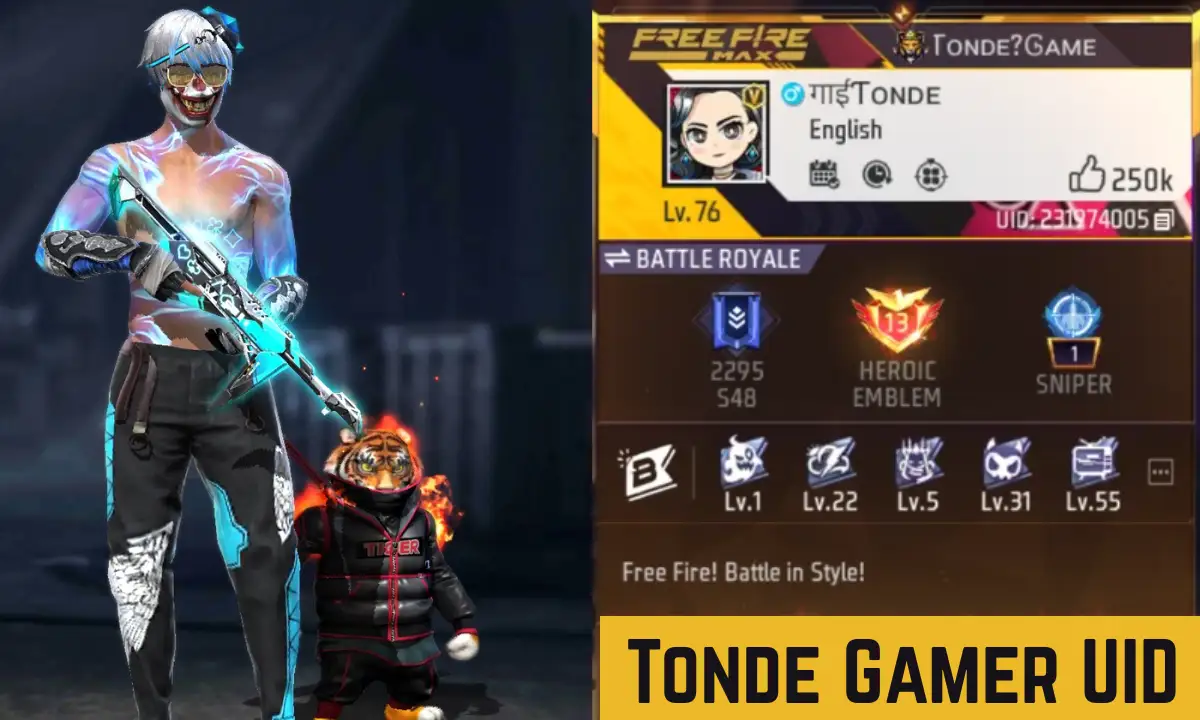 Tonde Gamer UID, Free Fire ID, Stats, Guild, Rank & YouTube Earnings